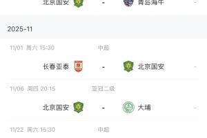 国安国内赛事剩余赛程：中超对手皆为保级而战，足协杯与河南争冠