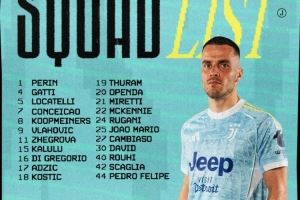 尤文联赛大名单：DV9、伊尔迪兹入选，卡卢卢、凯夫伦-图拉姆在列